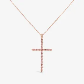 0.40CT Pink Diamond Cross Necklace