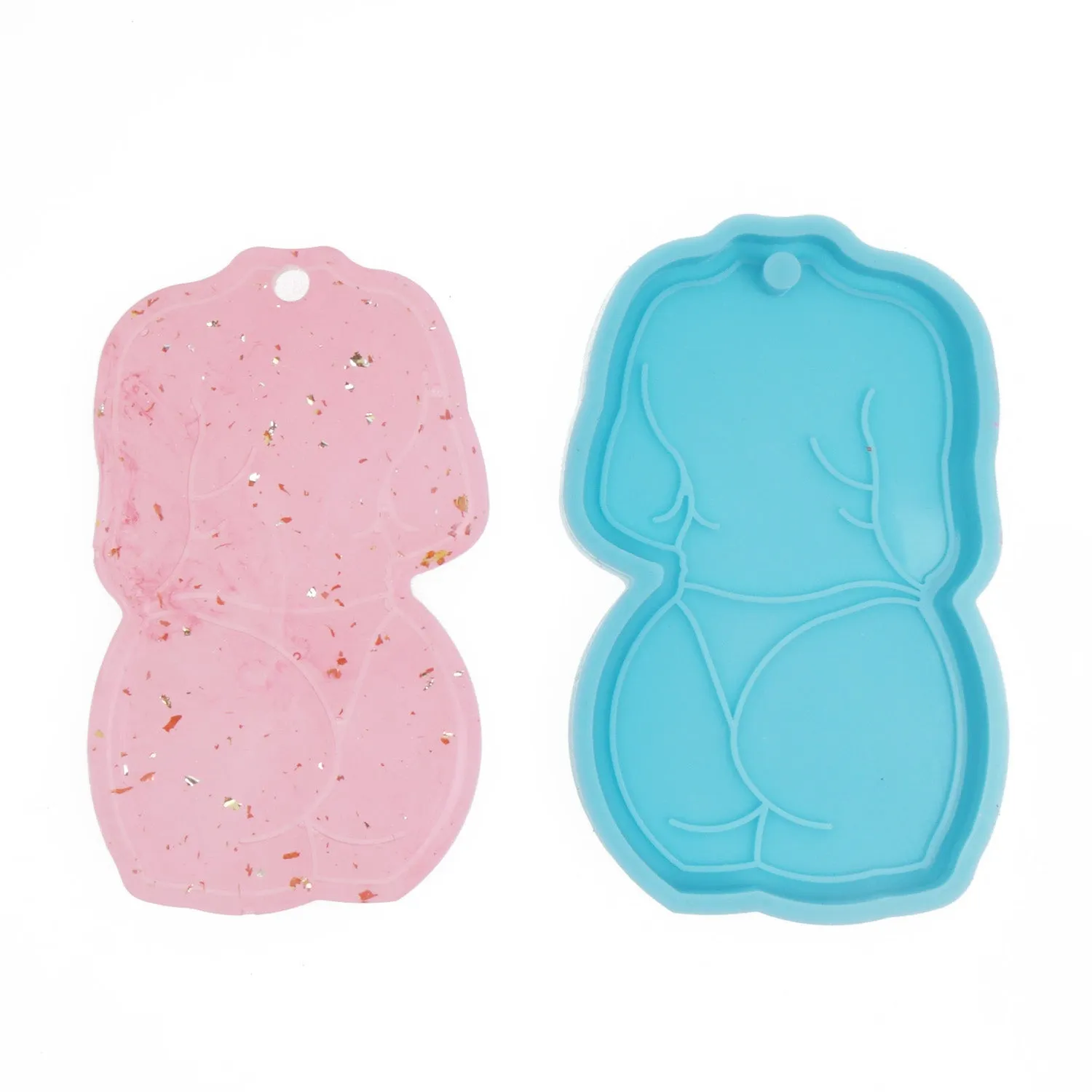 1 piece Mirror Surface Silicone Female Body Mold Small Keychain Mold Resin Epoxy Mold For Keychain 10386850