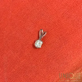 14k White Gold Small Diamond Charm