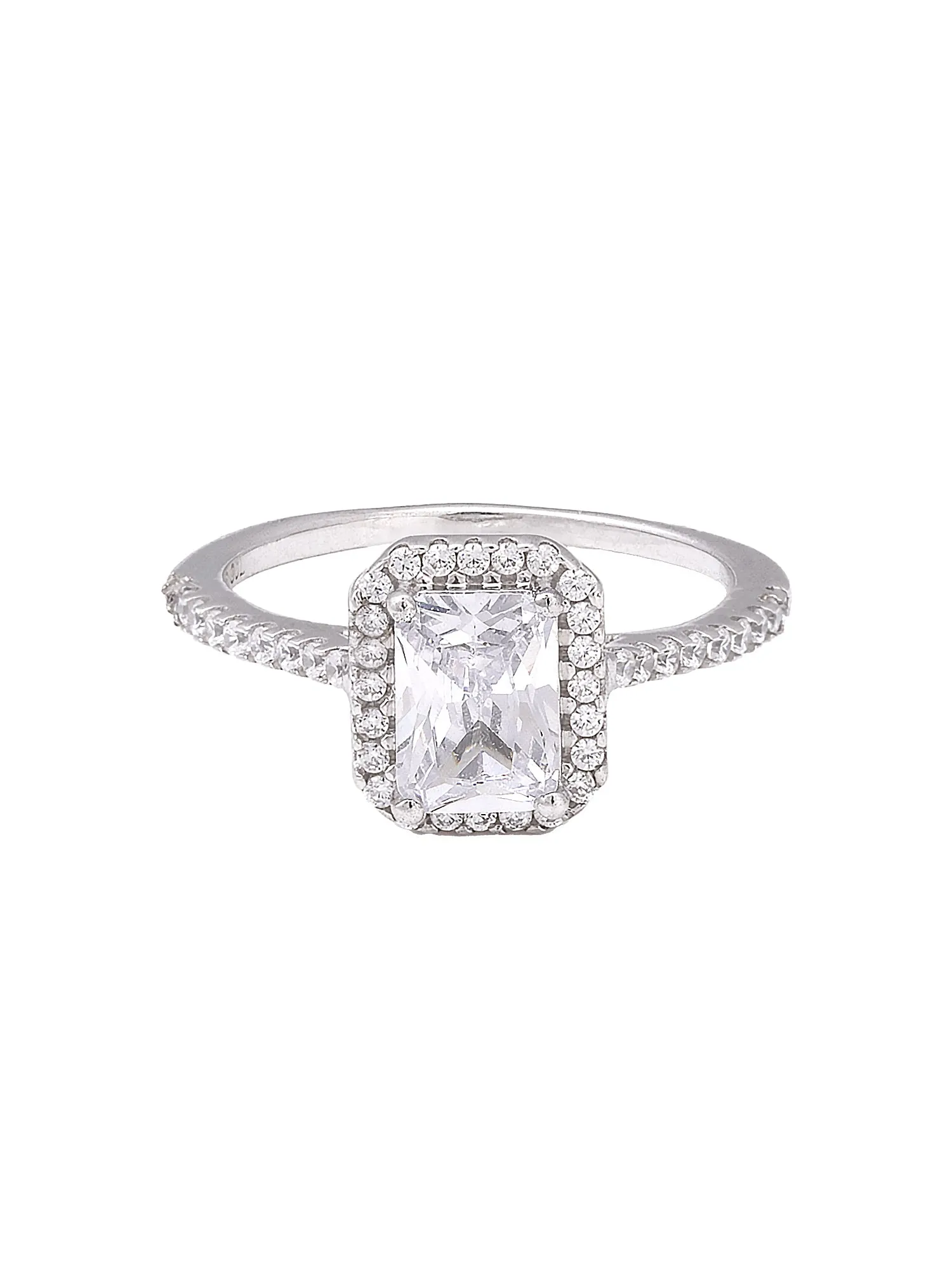 1.5 Carat American Diamond Halo Ring in 925 Silver