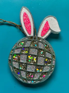 #163 {DISCO BALL EASTER BUNNY} Single Decorated Car Scent