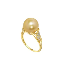 18K Gold South Sea Golden Pearl Ring KR00014