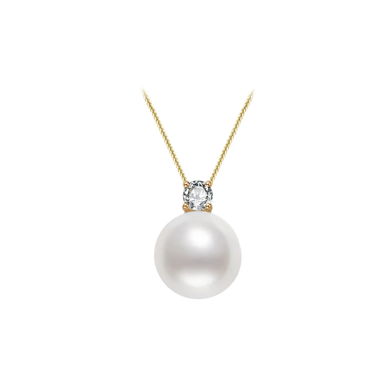 18K Solid Gold  Edison Pearl Necklace KN00041