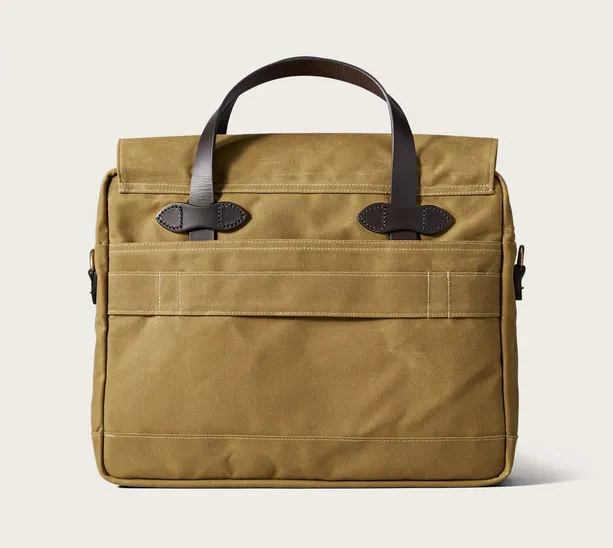 24-hour Tin Cloth Briefcase, Dark tan