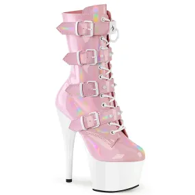 7 Inch Heel ADORE-1046TT Baby Pink Holo Patent