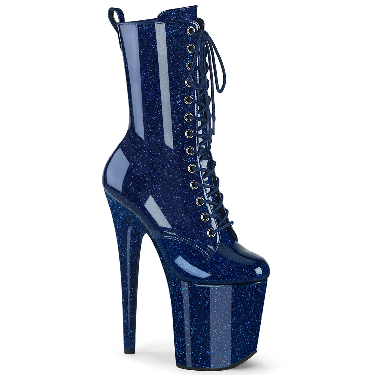 8 Inch Heel FLAMINGO-1040GP Navy Blue Glitter