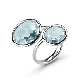 A & Furst - Jicky - "Toi et Moi" Ring with Blue Topaz, 18k White Gold