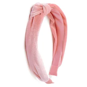 Accessorize London Girl's Pink Velvet Knotted Alice Hair Band