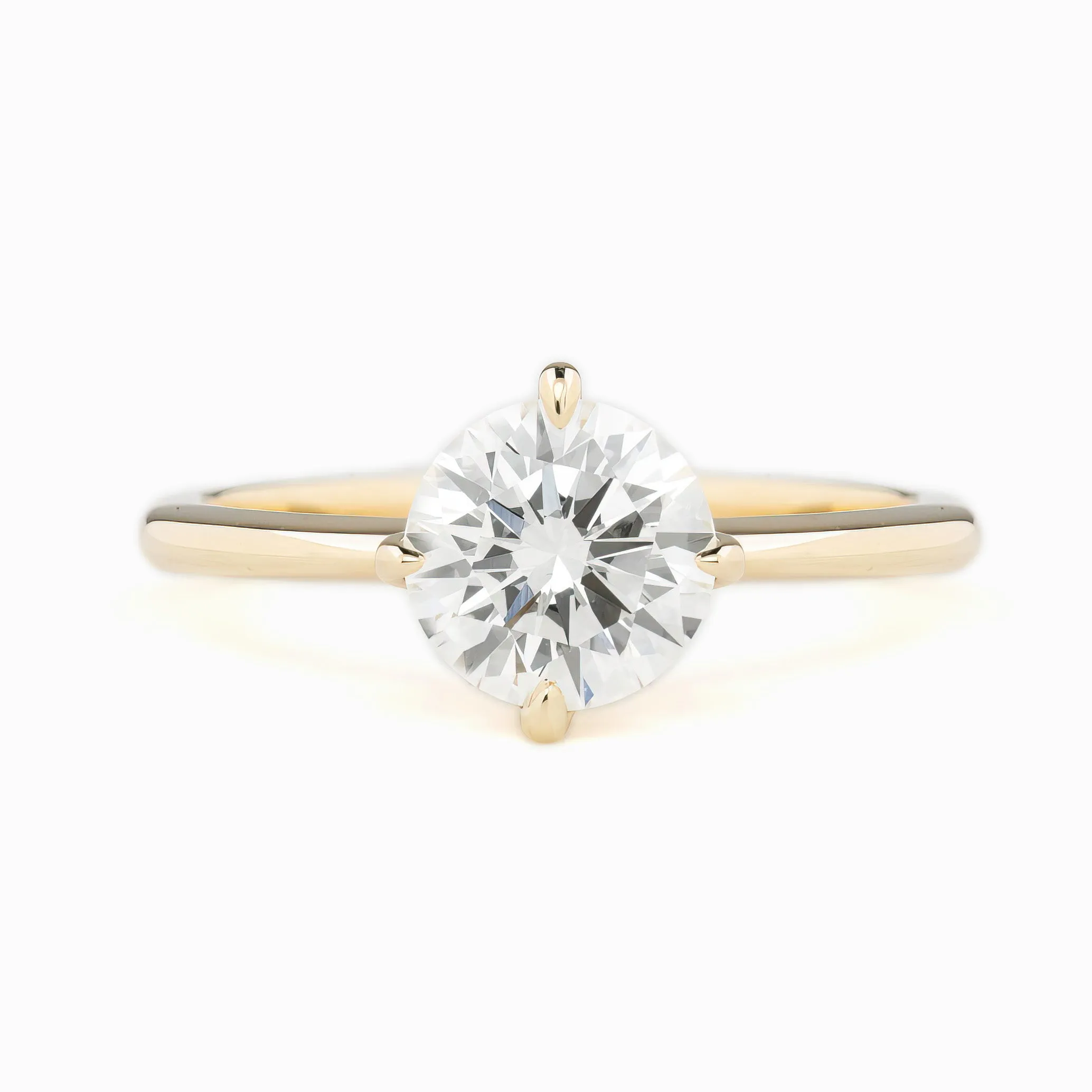 Alice Ring, 1.37ct Round Lab Diamond, 14K Yellow Gold, IGI Certified (One of a kind)