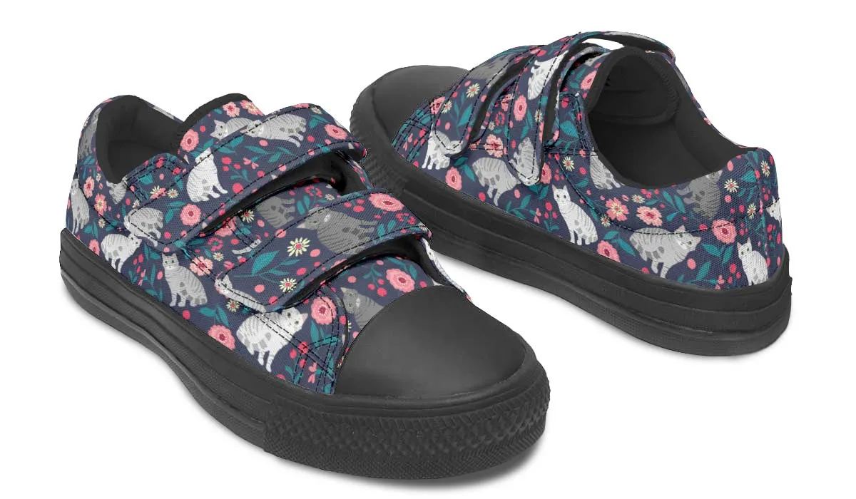 American Shorthair Cat Flower Kids Lowtops