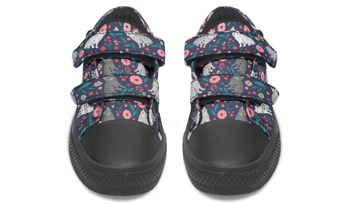 American Shorthair Cat Flower Kids Lowtops