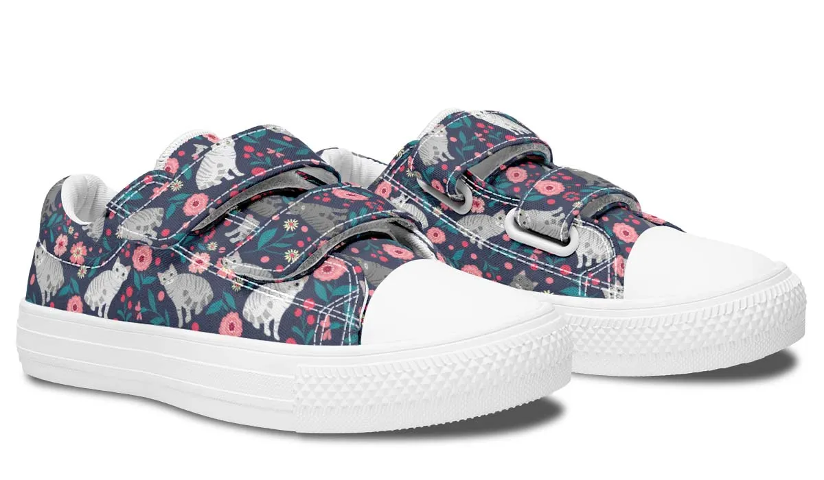 American Shorthair Cat Flower Kids Lowtops