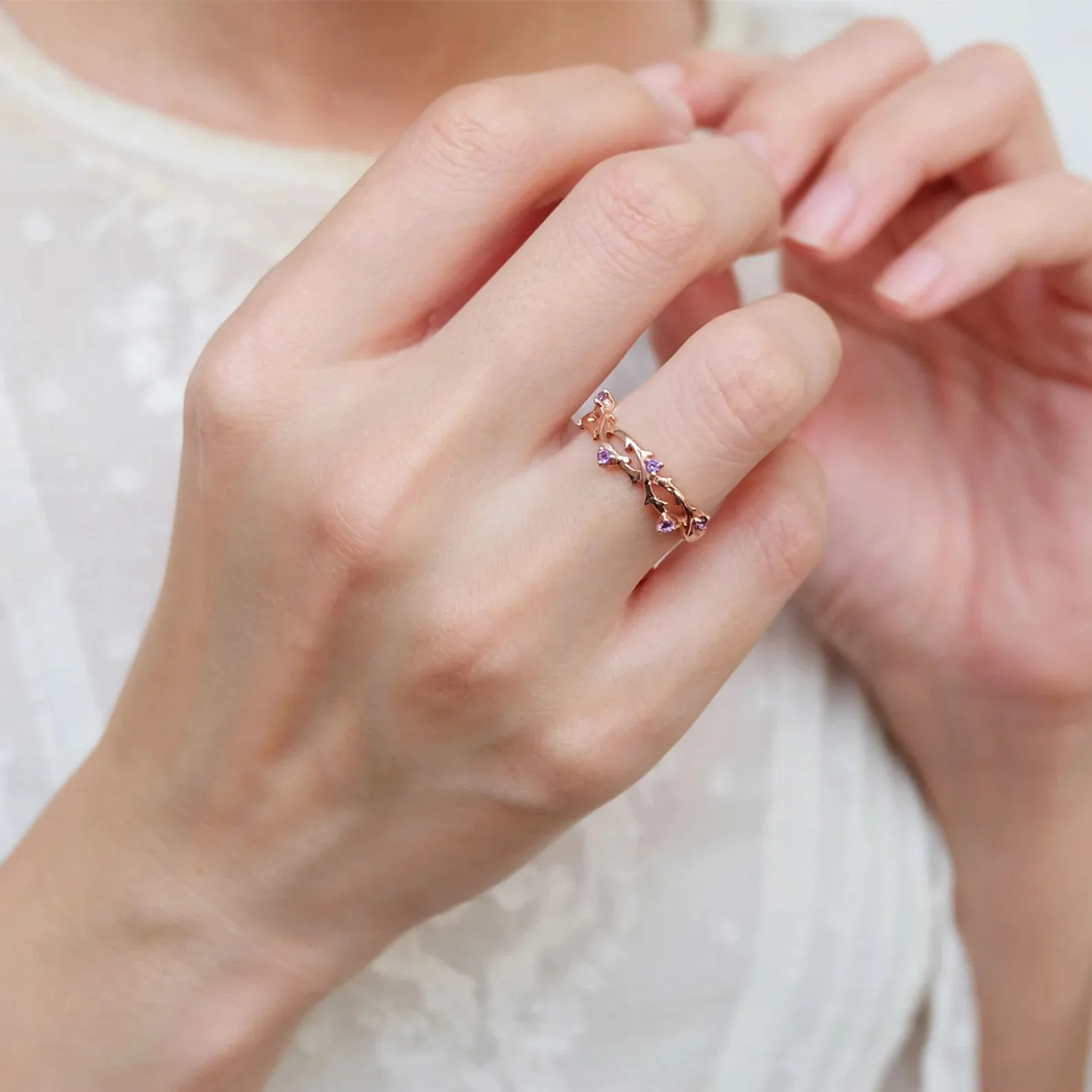 Amethyst Branch Ring Helen