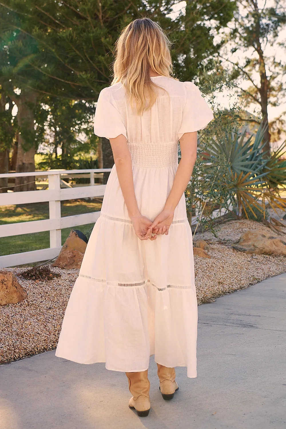 Anine Linen Maxi Dress - White