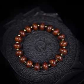 Antique Old Tibetan Star Moon Bodhi Seed Wrist Mala