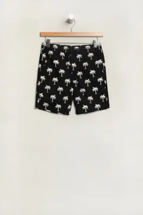 Arsenic Youth Skull Palm Poplin Jogger Shorts