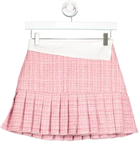 ASOS Pink Boucle Pleat Mini Skirt UK 8