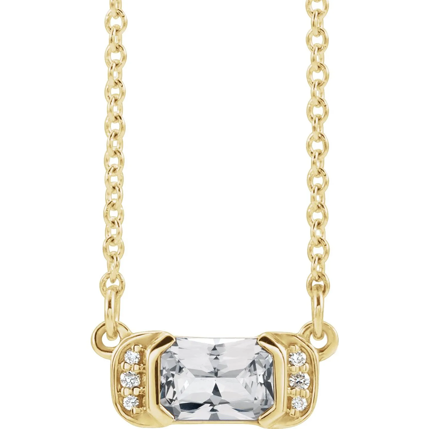 Audrey Gemstone Bar & Diamond Necklace