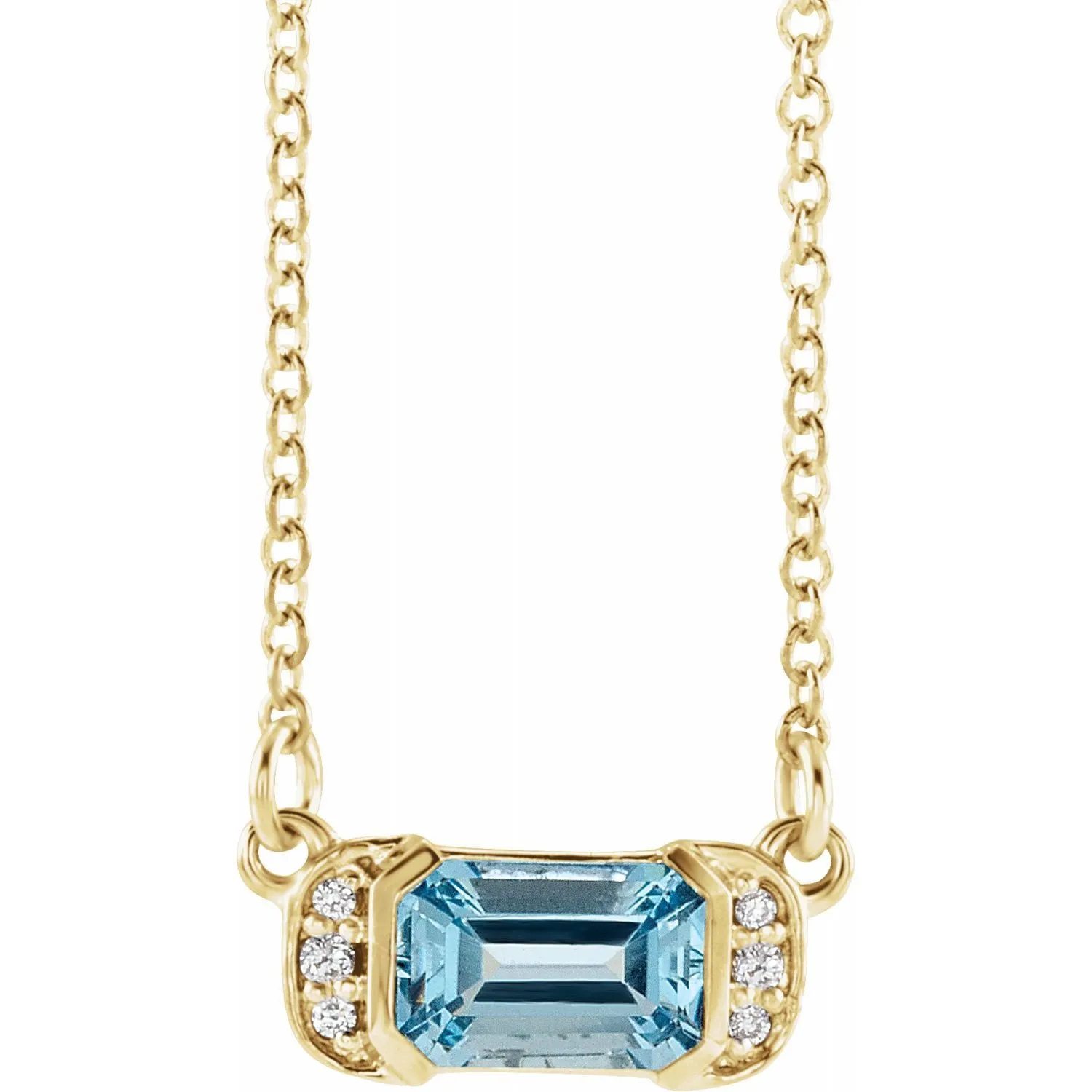 Audrey Gemstone Bar & Diamond Necklace