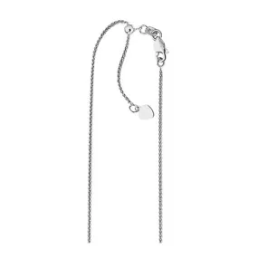 Aura by Martin Binder White Gold 22 Inch Adjustable Round Wheat Chain