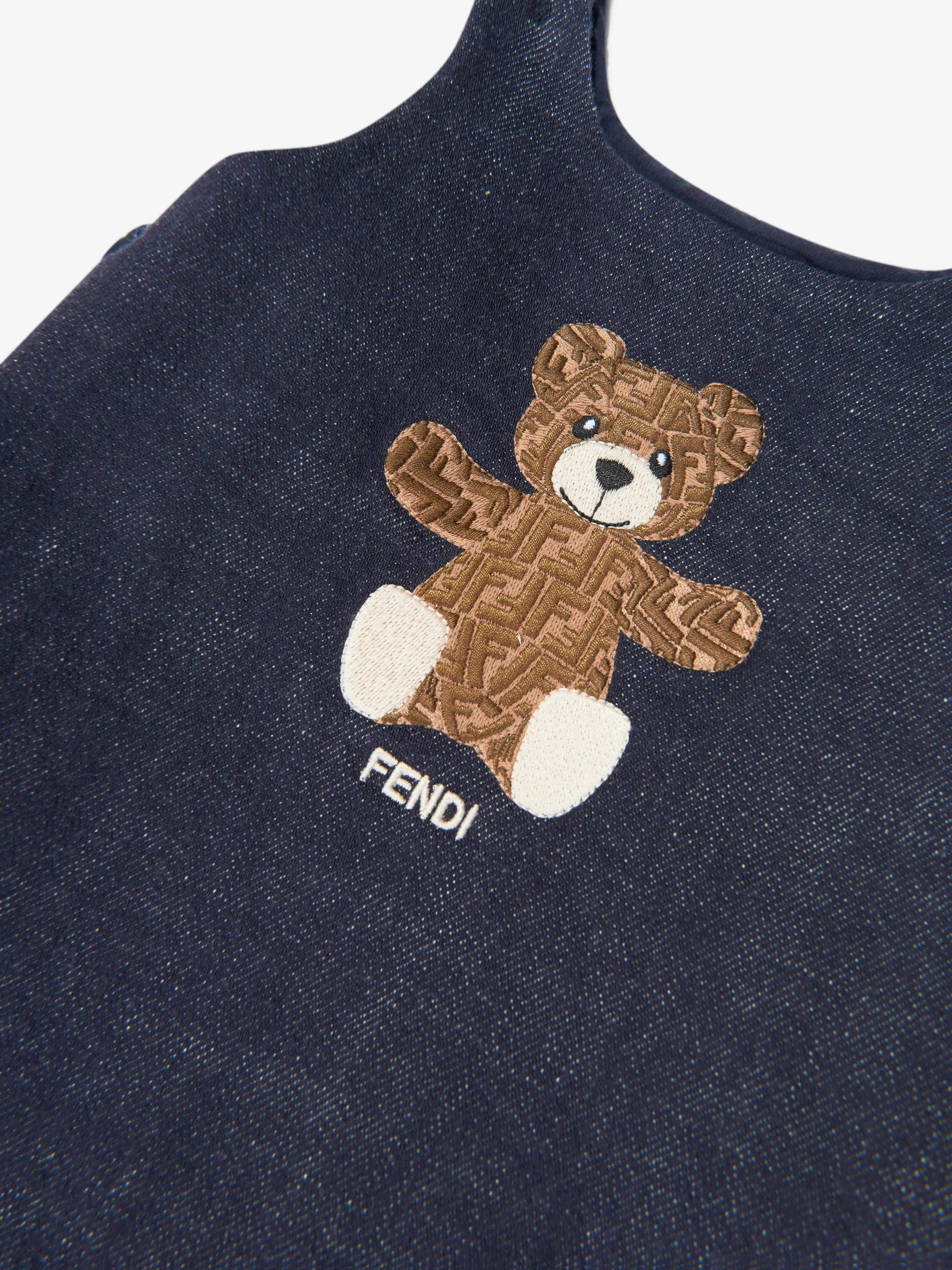 Baby Bear Denim Short Dungarees in Blue