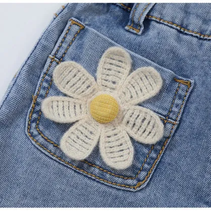 Baby Kid Girls Flower Shorts Jeans