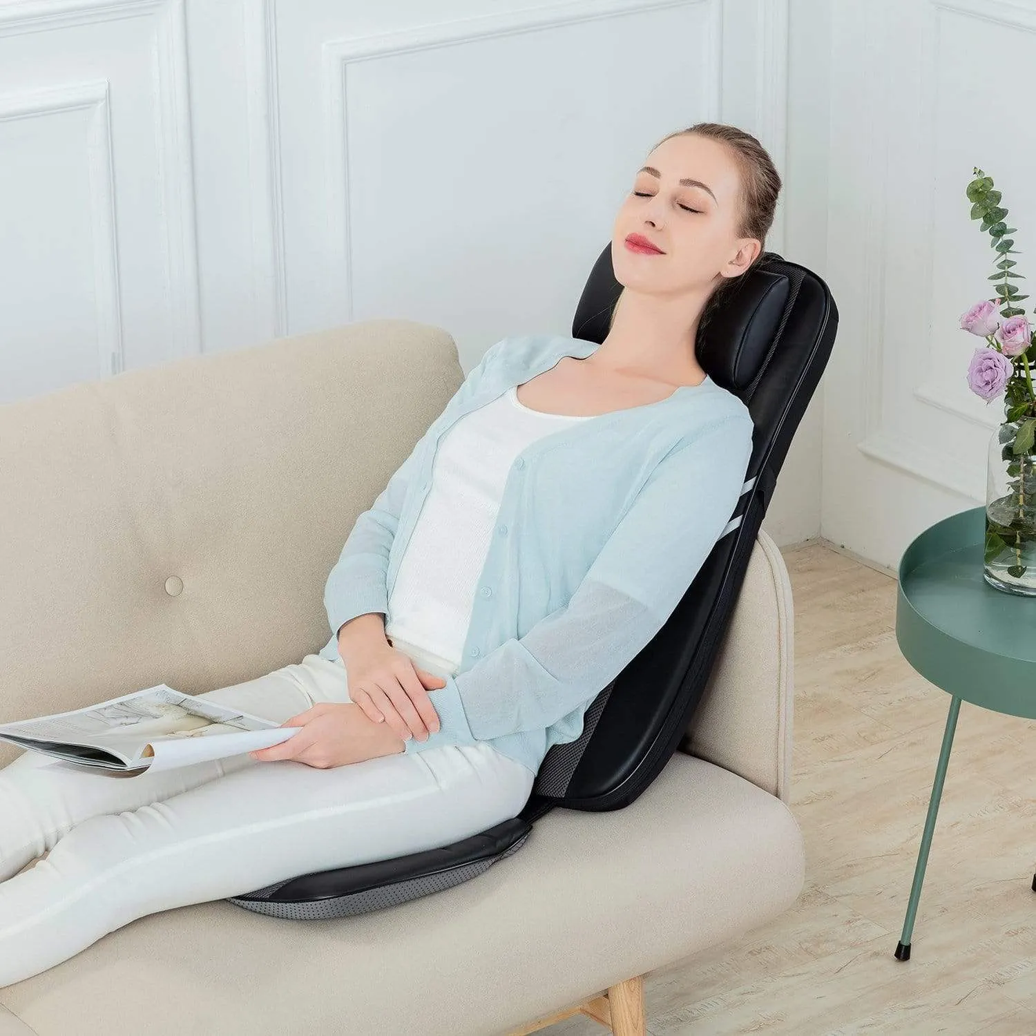 Back Massager with Heat，Rolling Kneading Seat Massager & Massage Chair Pad - 296