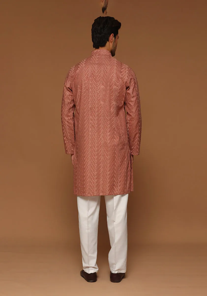 Basic Cotton Desert Sand Slim Fit Kurta