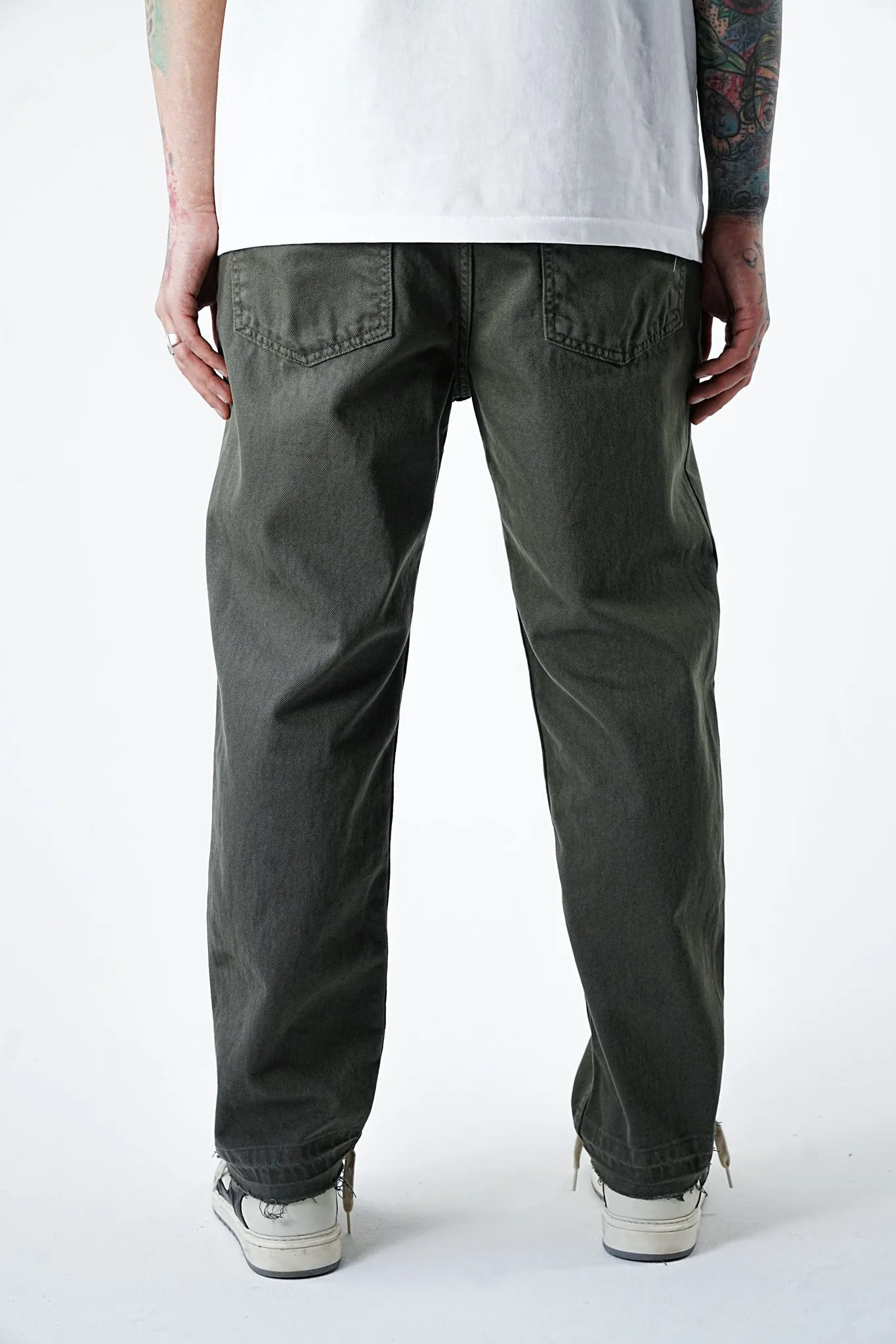 Basic Free Cut Wide Fit Khaki Denim - UF3960