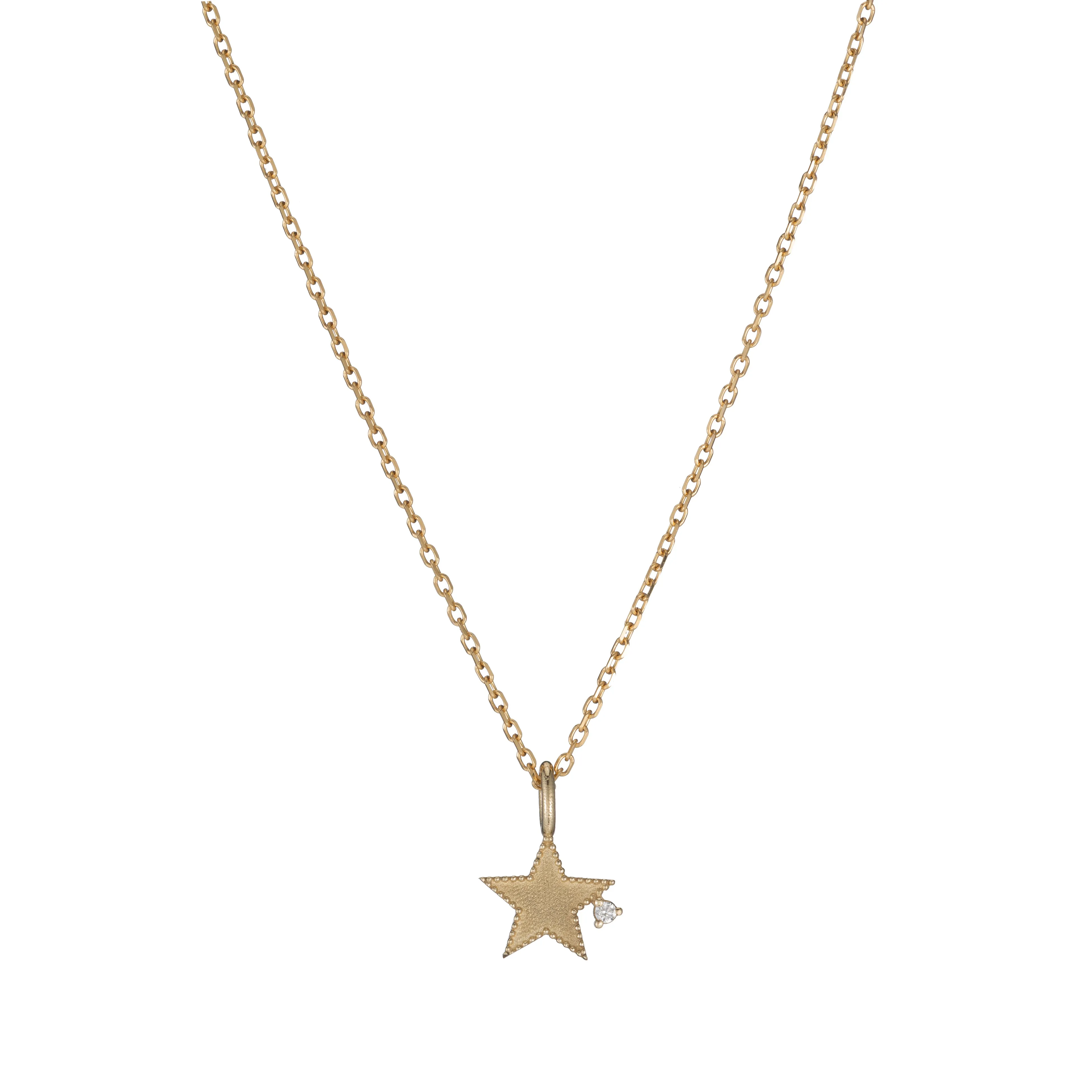 Beaded Diamond Star Necklace