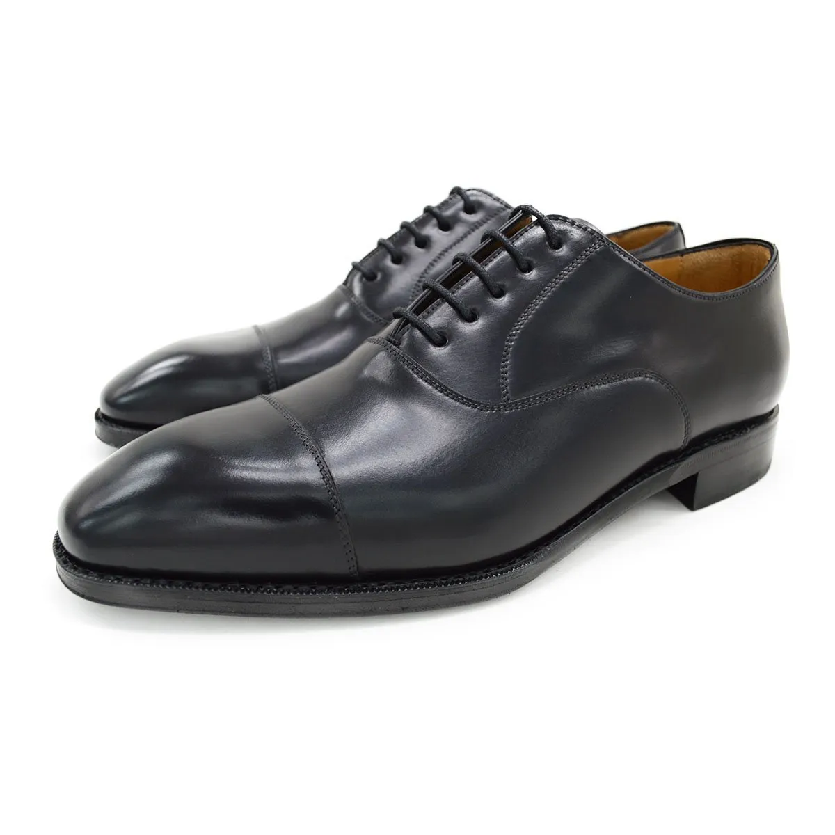 Berwick 1707 Premium Grade Cordovan Straight Cap Oxford (5217) - Black