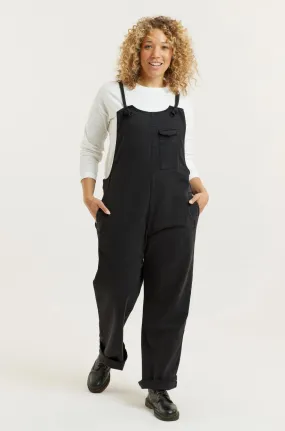 Black Recycled Wood Denim Lou-Barker Dungaree