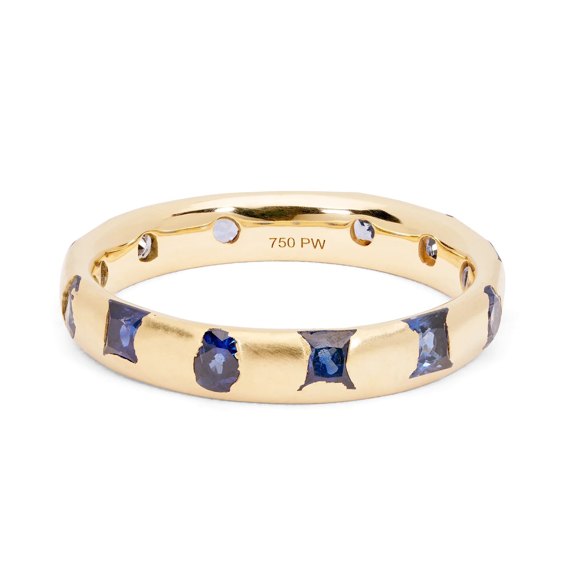 Blue Mixed Cut Celeste Ring - Size 8 - 11135