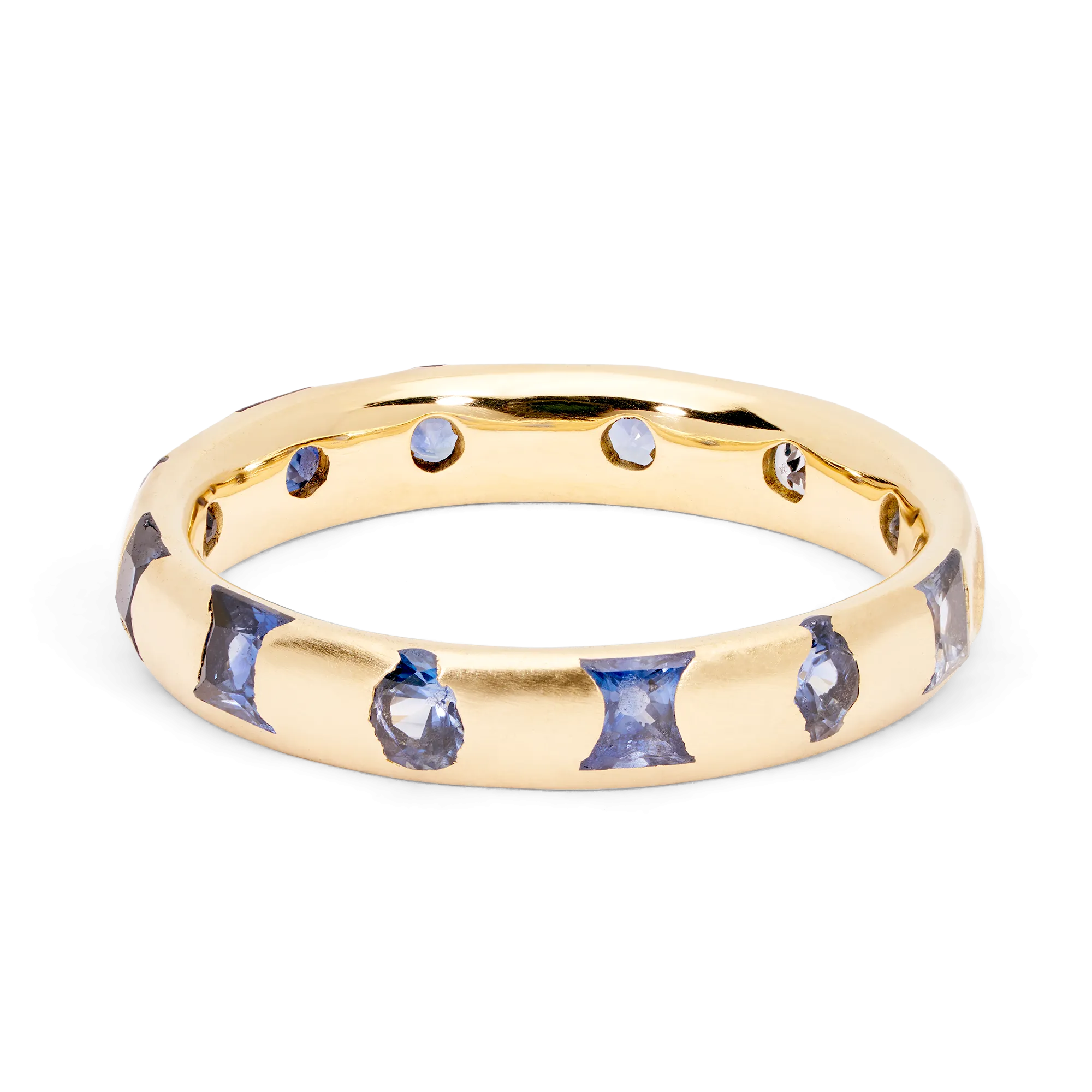 Blue Mixed Cut Celeste Ring - Size 8 - 11135