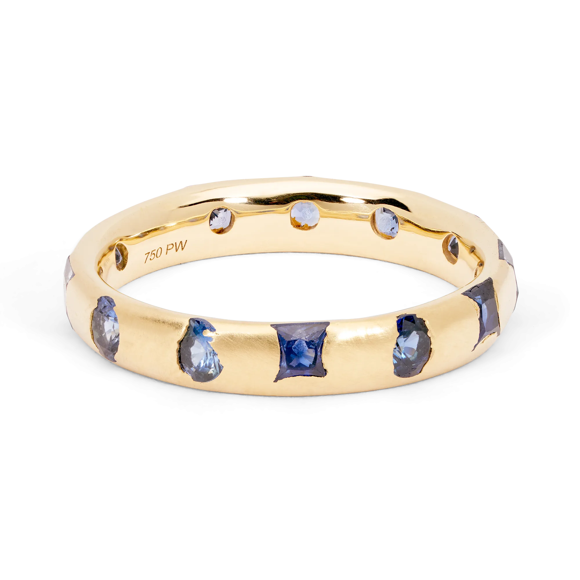 Blue Mixed Cut Celeste Ring - Size 8 - 11135