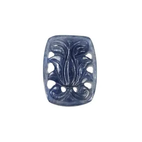 BLUE SAPPHIRE Gemstone Carving : 14cts Natural Untreated Unheated Sapphire Hand Carved Cushion Shape 21*16mm (With Video)