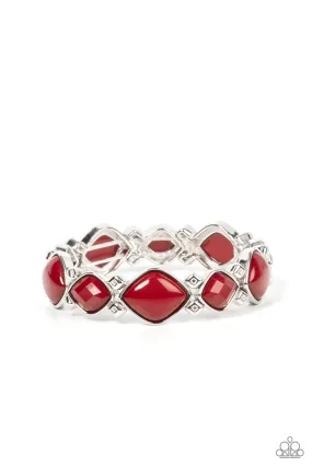 Boldly BEAD-azzled - Red Paparazzi Bracelet