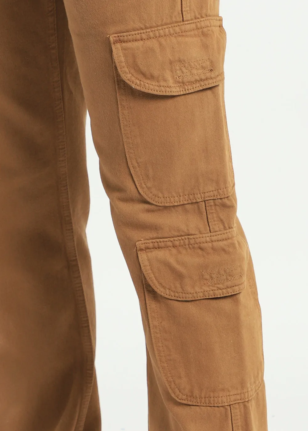 Brown Double Pocket Cargo Denim