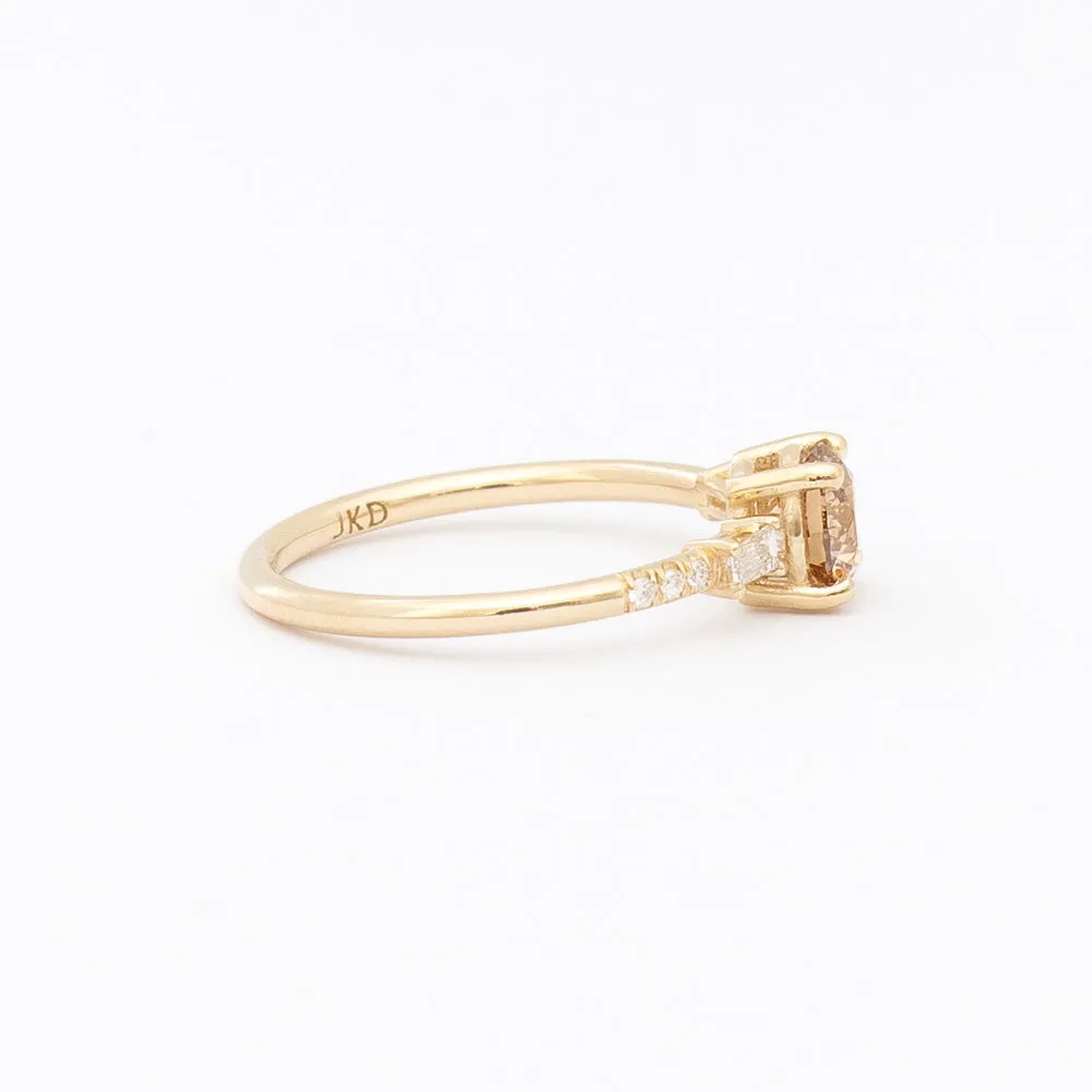 Champagne Diamond Melody Baguette Equilibrium Ring