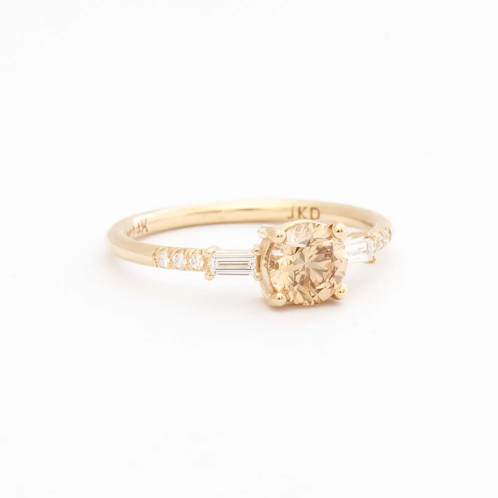 Champagne Diamond Melody Baguette Equilibrium Ring