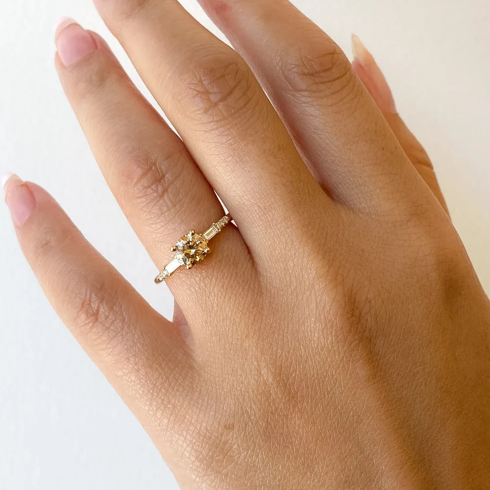 Champagne Diamond Melody Baguette Equilibrium Ring