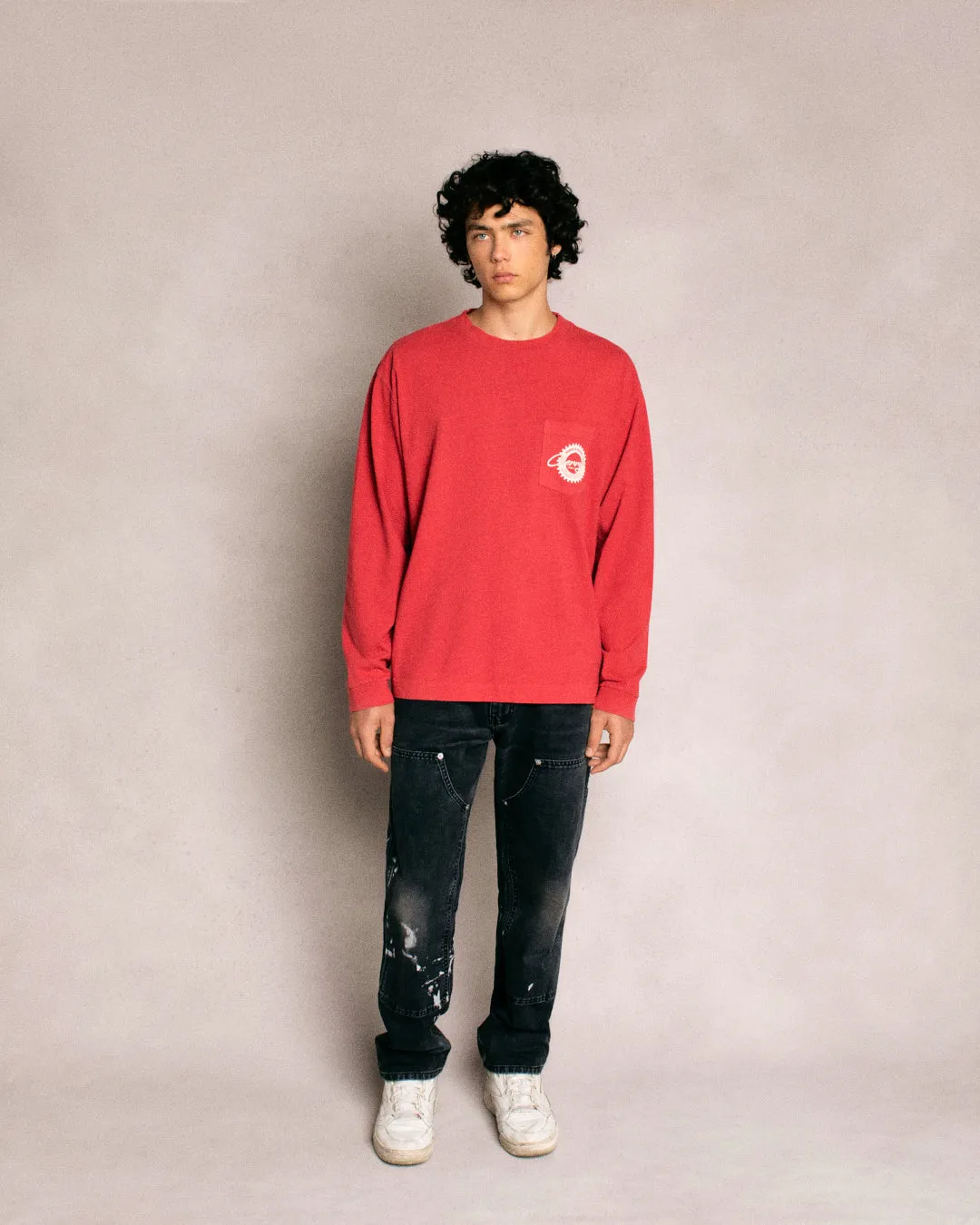 Cherry Cams Pocket L/S T-Shirt (Vintage Red)