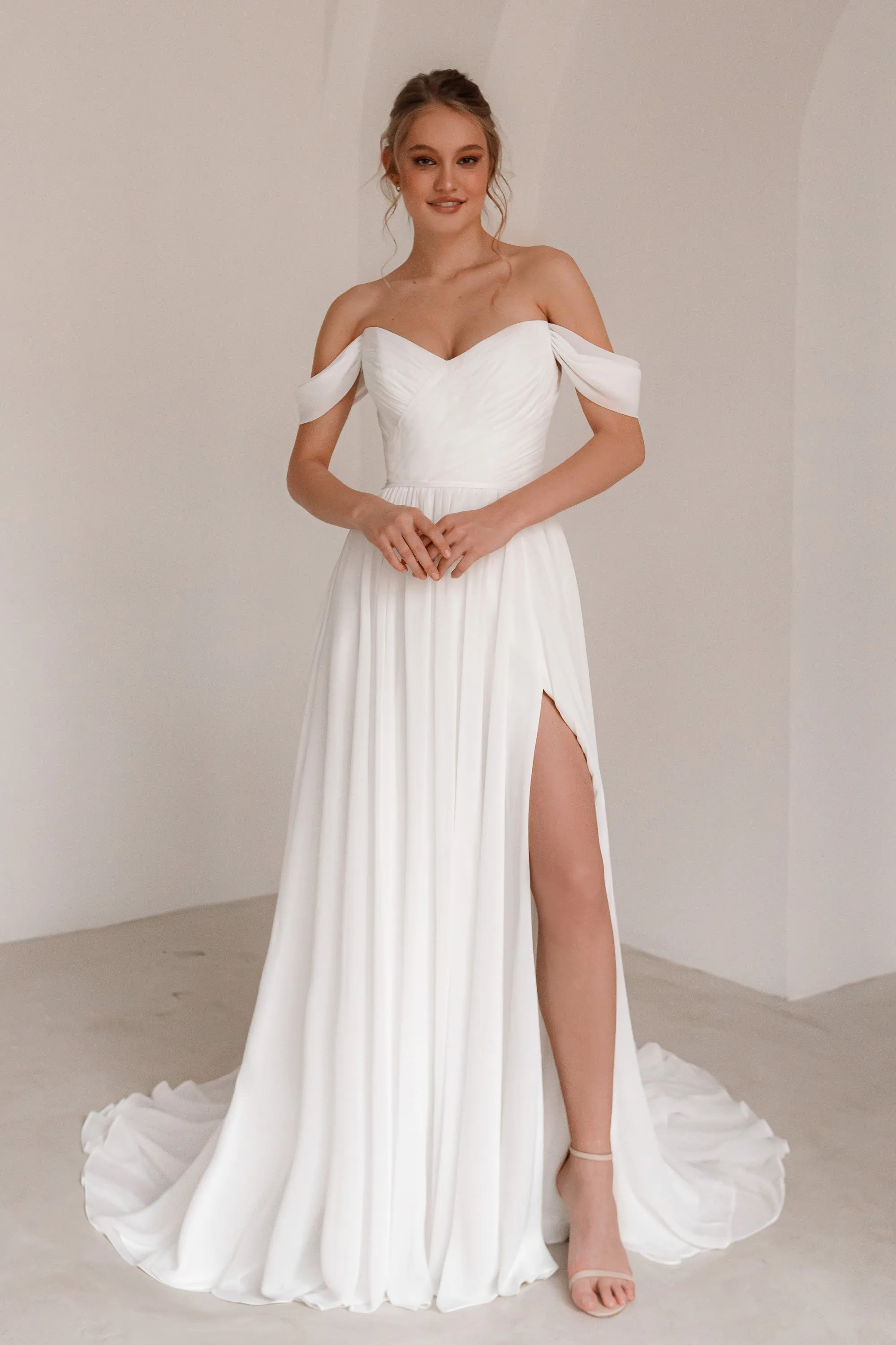 Chiffon Wedding Dress Marit With High Leg Slit