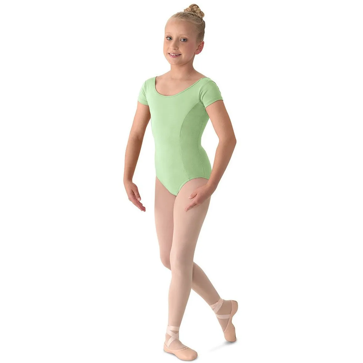 Child Basic Cap Sleeve Leotard - Seafoam Green