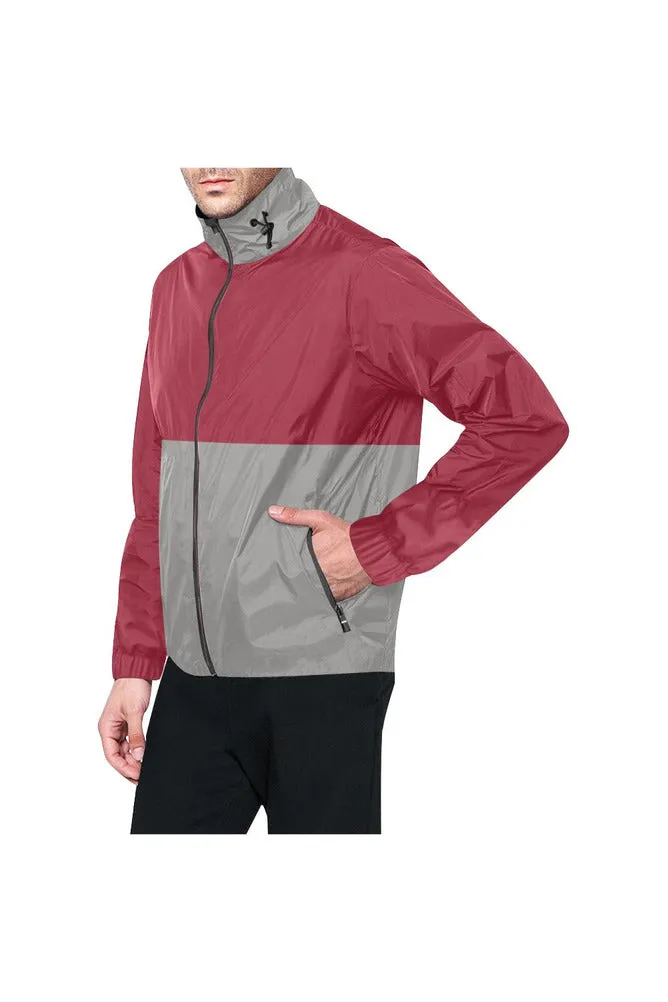 Chili Red & Paloma Silver All Over Print Windbreaker for Men (Model H23)