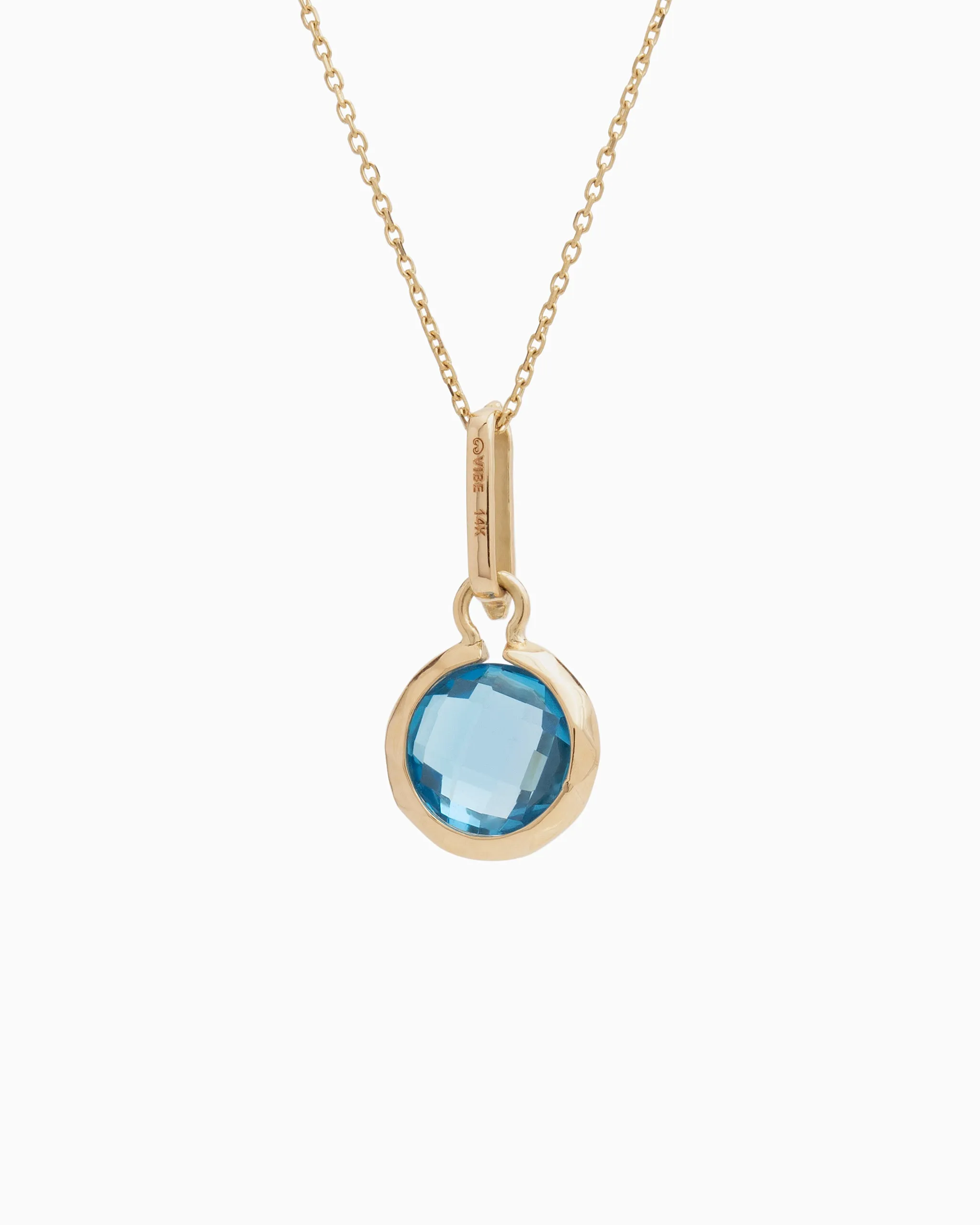 Circle Stone Pendant - Hampton Blue Topaz