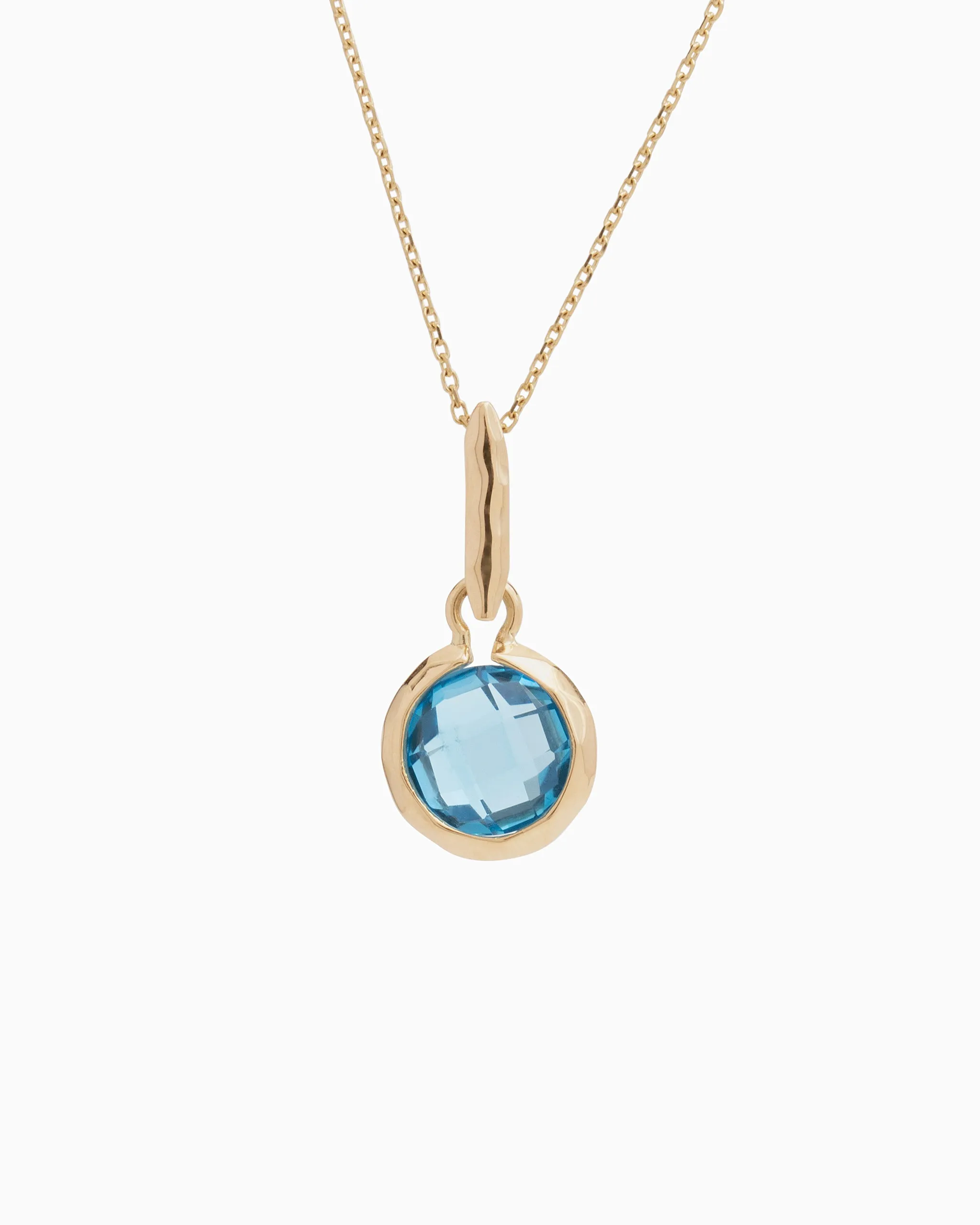 Circle Stone Pendant - Hampton Blue Topaz