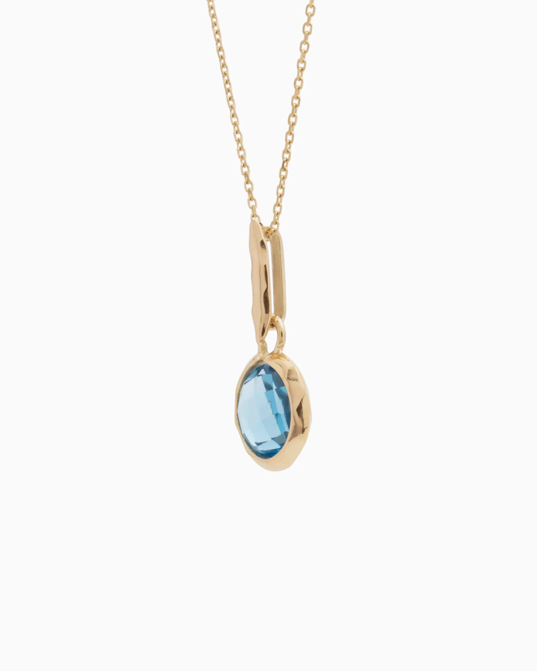 Circle Stone Pendant - Hampton Blue Topaz