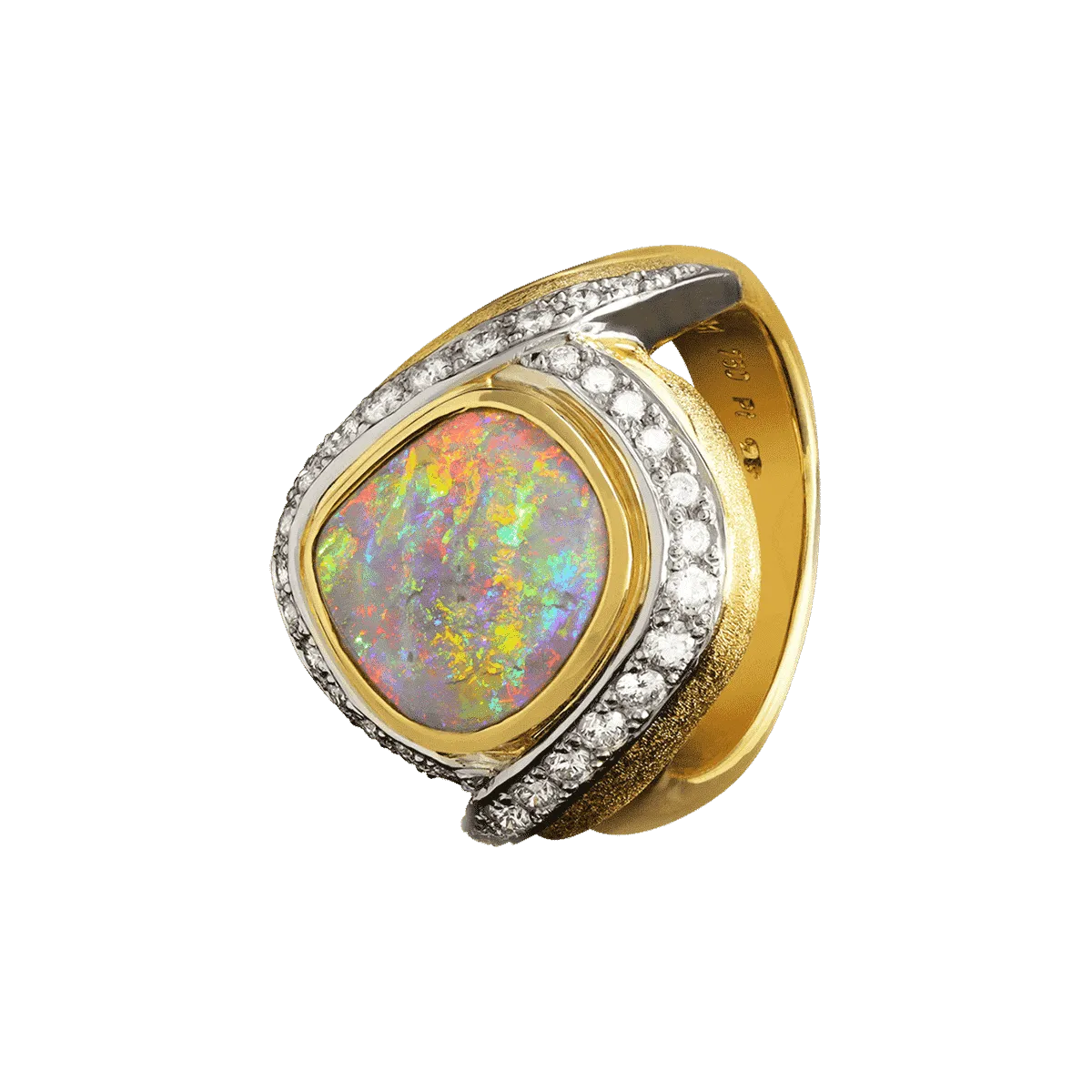 Classic & Classy Opal & Diamond Ring