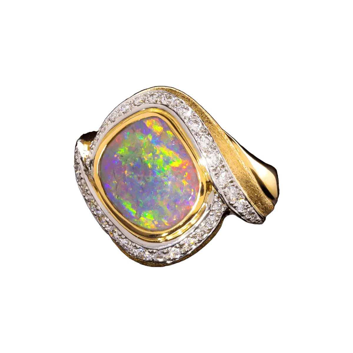 Classic & Classy Opal & Diamond Ring